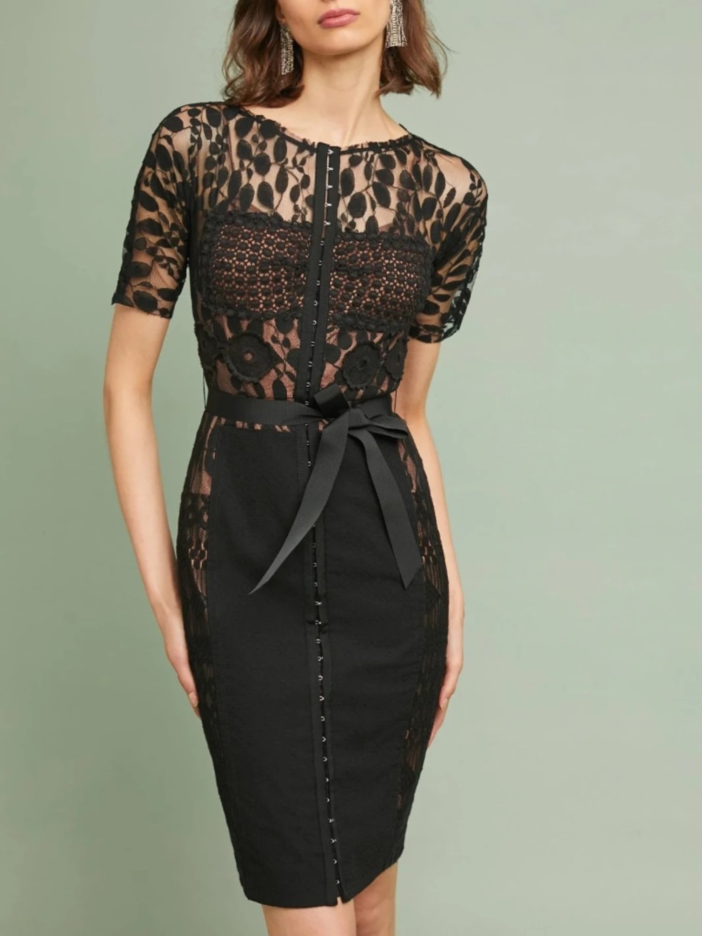 Anthropologie Beguile by Byron Lars Carissima Sheath in Black Dress Size 00P